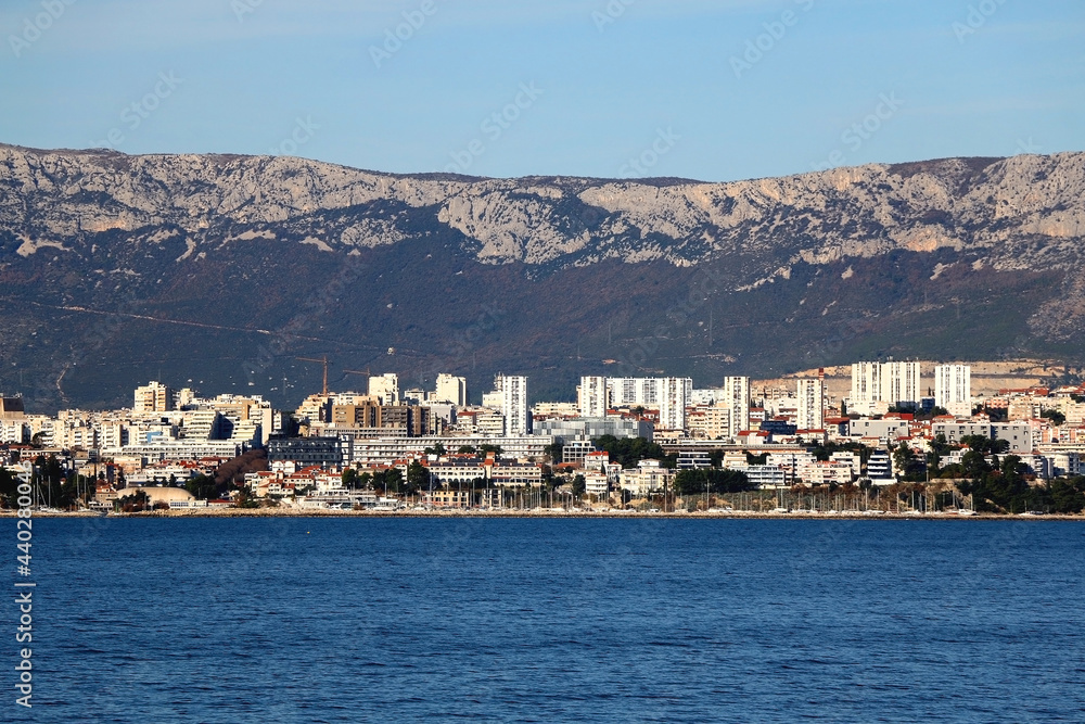View of coast in Split, Croatia. Split is popular summer travel destination.