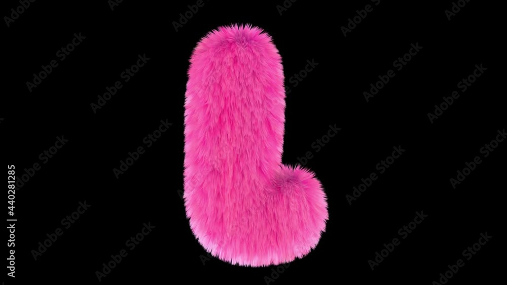 Pink fur letter L, 3D animated font, fluffy texture, with alpha channel. Pink fur letter L, 3D animated font, fluffy texture, with alpha channel.