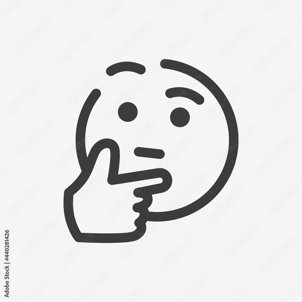 Thinking Face Emoji Flat Vector Icon Thinking Face Emoji Flat Vector Icon