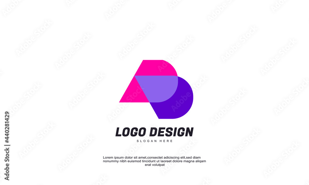 stock illustrator abstract creative logo design for company and branding identity corporate technology design