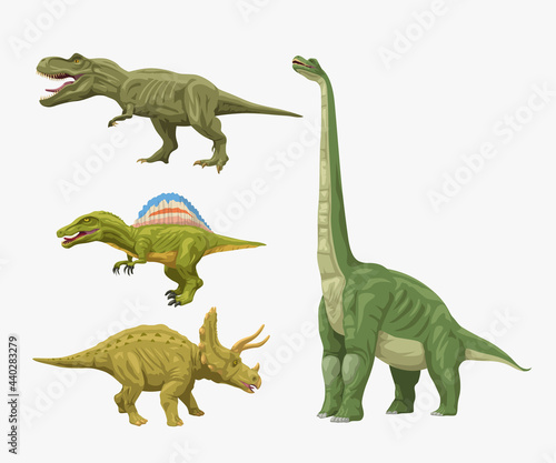 small various dinosaurus set isolated on white © ifh85