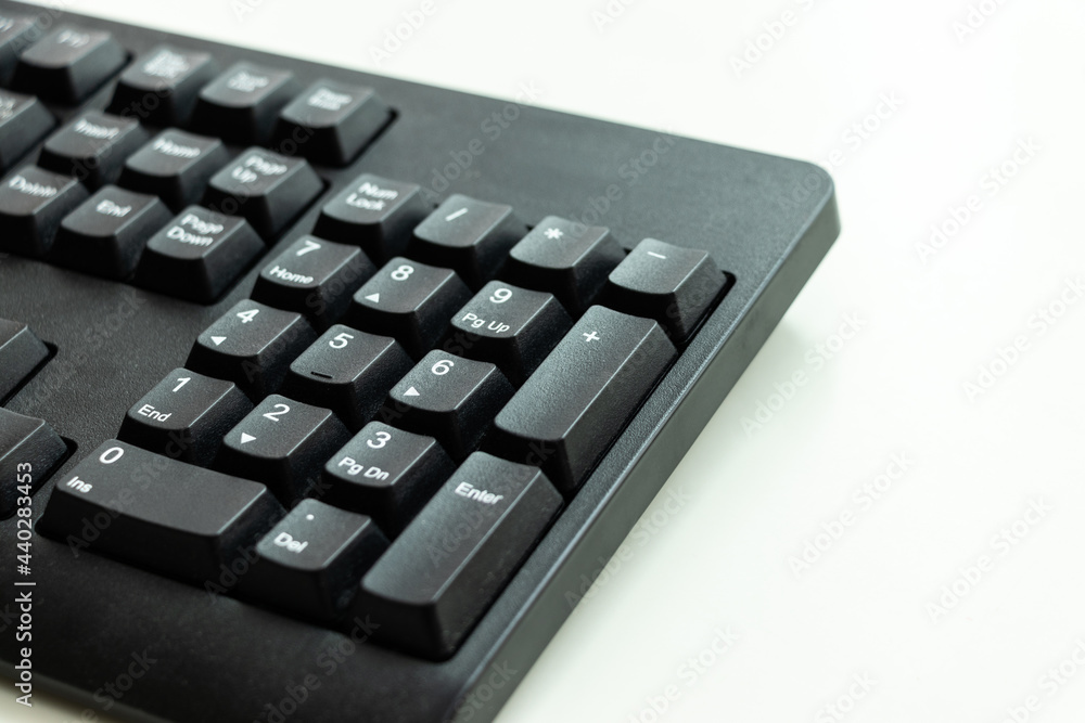 黒いコンピューターキーボードのテンキー 黒いコンピューターキーボードのテンキー