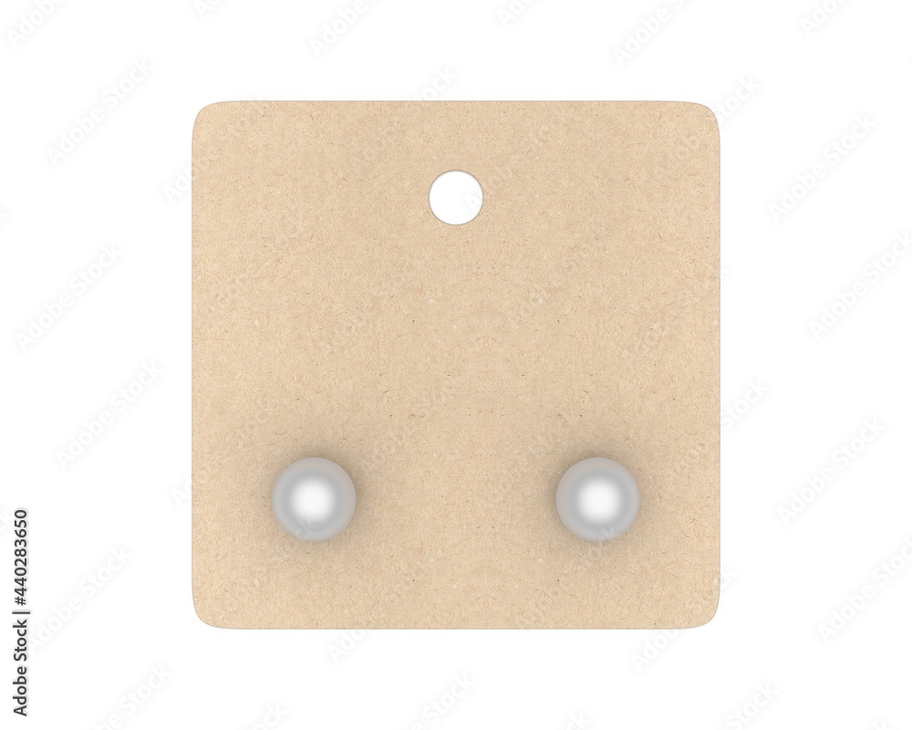 Blank hang tab card jewelry for branding mockup, 3d render illustration. Blank hang tab card jewelry for branding mockup, 3d render illustration.