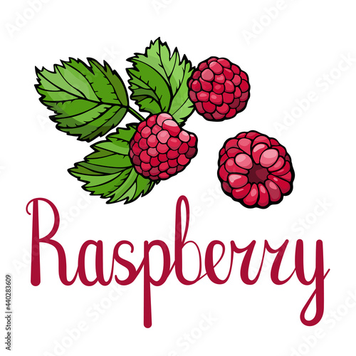 Raspberry  and lettering