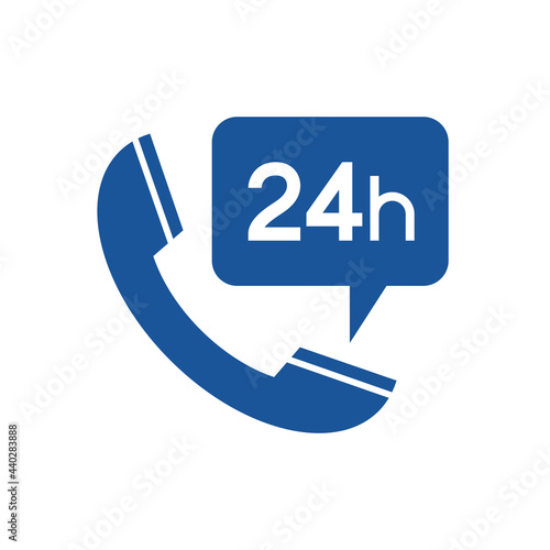 Call center 24 hours icon, Operator customer support symbol, Help center, Technical social support, All day business and service, Vector design illustration