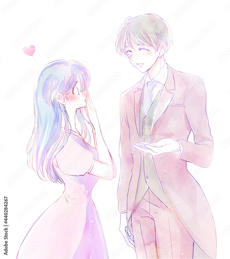 タキシードの男性にときめく女性