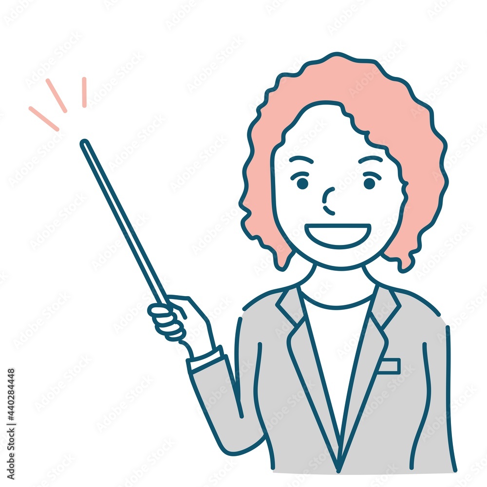説明するビジネスパーソン外国人女性のイラスト素材 説明するビジネスパーソン外国人女性のイラスト素材