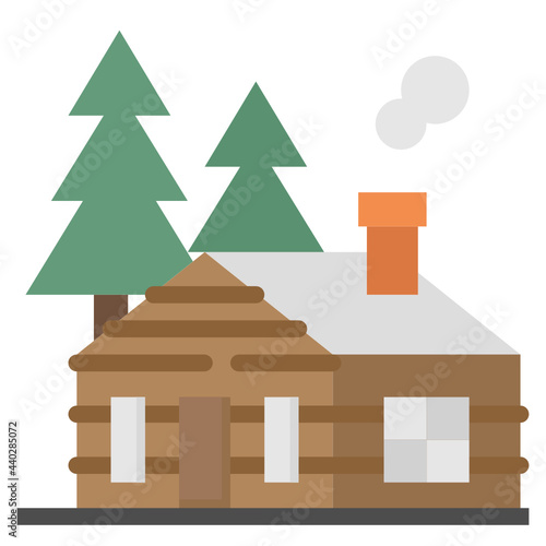 cabin flat icon