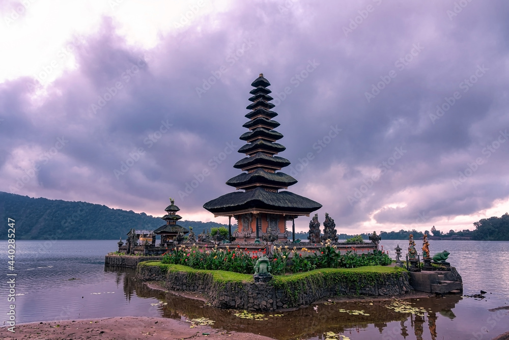 Pura Ulun Danu Beratan or Pura Bratan is a Hindu temple on a lake Beratan in Bali, Indonesia. Pura Ulun Danu Beratan or Pura Bratan is a Hindu temple on a lake Beratan in Bali, Indonesia.