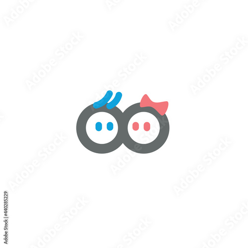 Boy and Girl logo or icon design