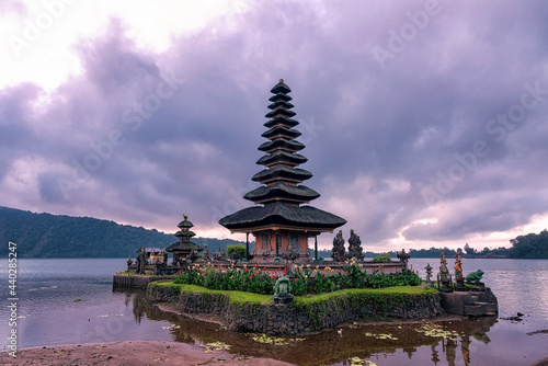 Pura Ulun Danu Beratan or Pura Bratan is a Hindu temple on a lake Beratan in Bali  Indonesia.