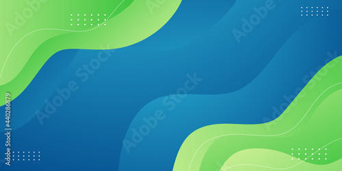 Blue abstract background with green wave shapes. Blue green background, abstract images and design element. Abstract Blue Green Background, Vector Graphics 