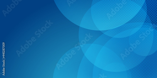 Modern dark blue light circles background with abstract square shape, dynamic and sport banner concept. 