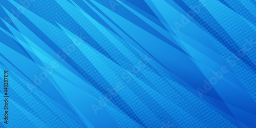 Bright navy blue dynamic abstract vector background with diagonal lines. Trendy classic color of 2022. 3d cover of business presentation banner for sale event night party. Fast moving soft shadow dots