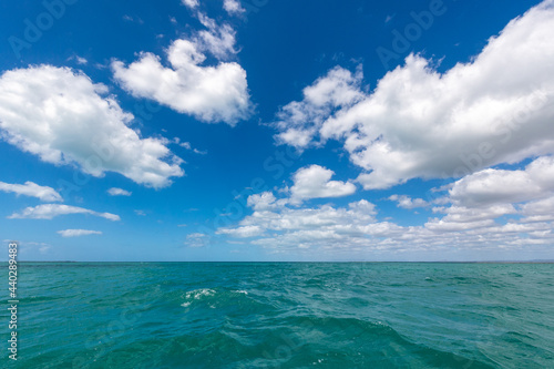 Seascape of the tropical weather in the Caribbean Sea. South of Cuba