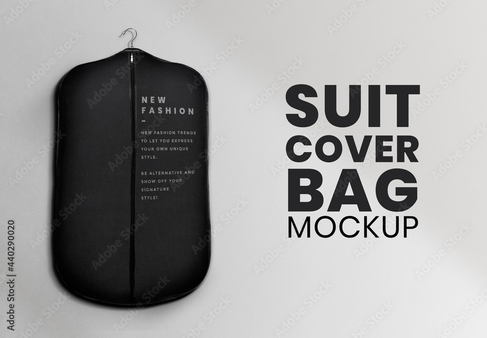 Suit Cover Bag Mockup in Black Stock Template Adobe Stock