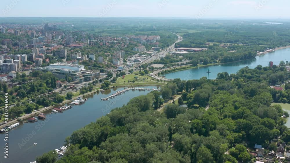 Aerial View Of Danube River And Serbian Capital City Of Belgrade. Aerial View Of Danube River And Serbian Capital City Of Belgrade.