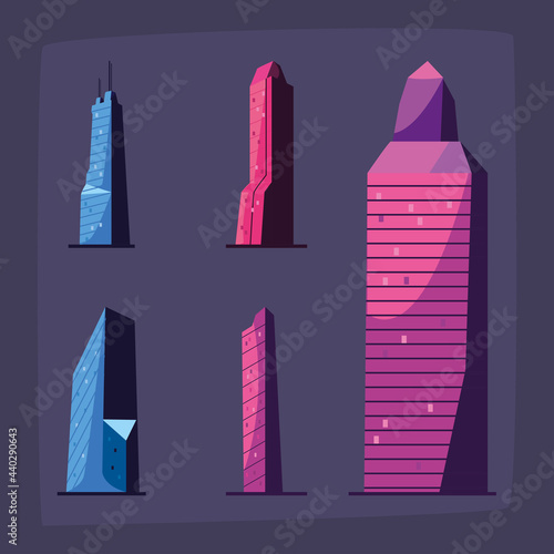 buildings icon set