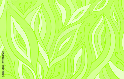 Abstract decorative green floral design. Vector illustration.