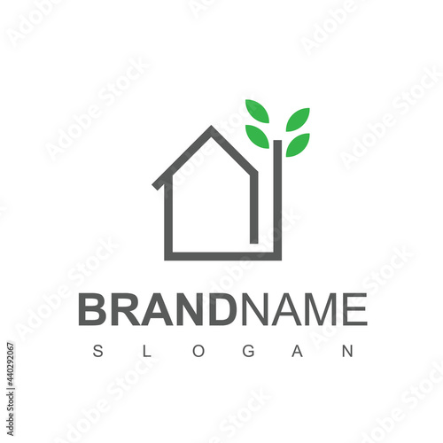 Green House Logo Design Template