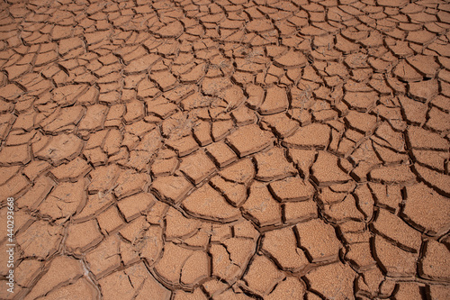 Сracked soil of dry earth.