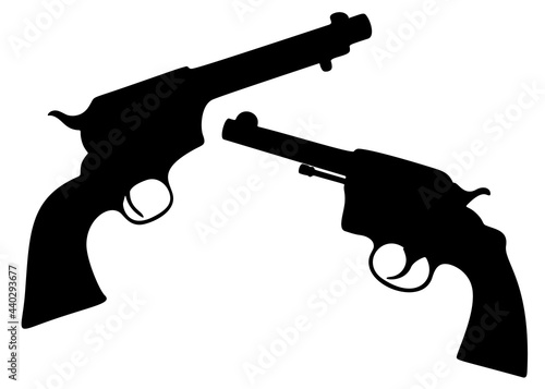 Revolvers included. Firearms. Vector image.