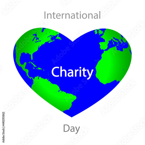 Heart shaped planet concept for world benefit day, vector art illustration.