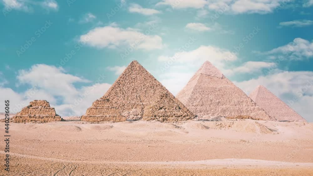 Timelapse Of The Great Pyramids In Giza Valley, Cairo, Egypt Timelapse Of The Great Pyramids In Giza Valley, Cairo, Egypt