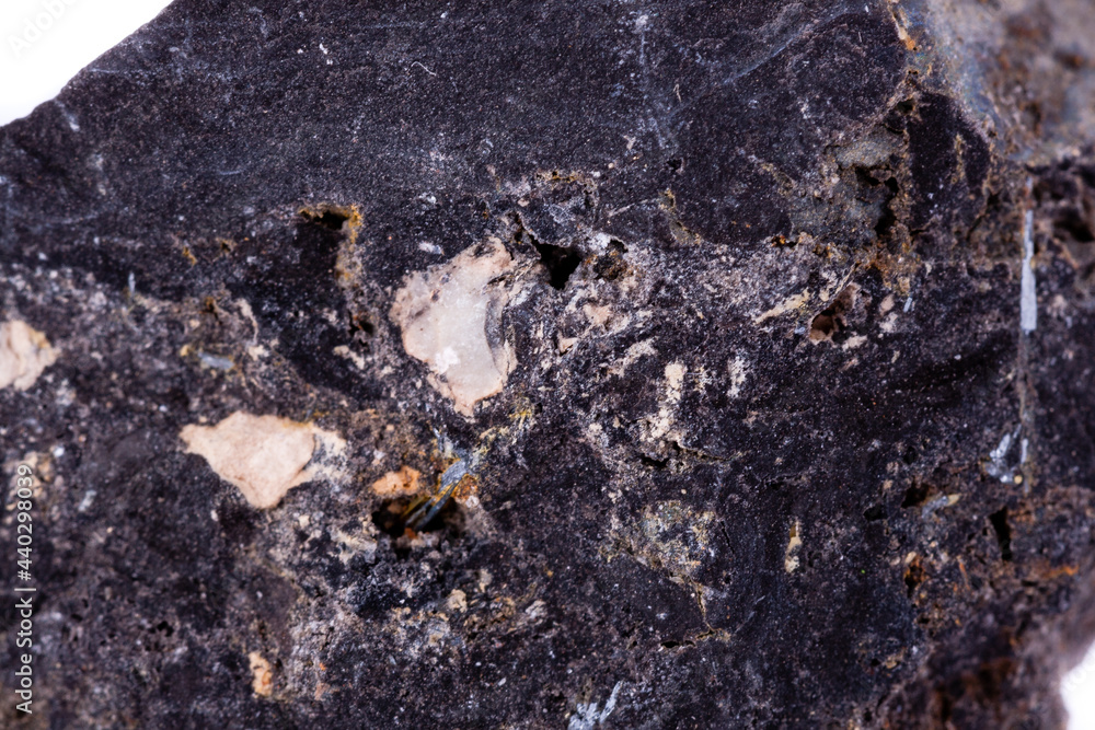 stone macro mineral ilmenite on a white background stone macro mineral ilmenite on a white background