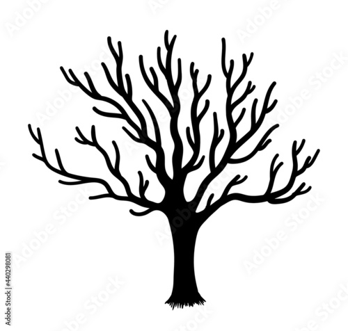 Naked tree isolated icon shape on white background. Vector illustration.