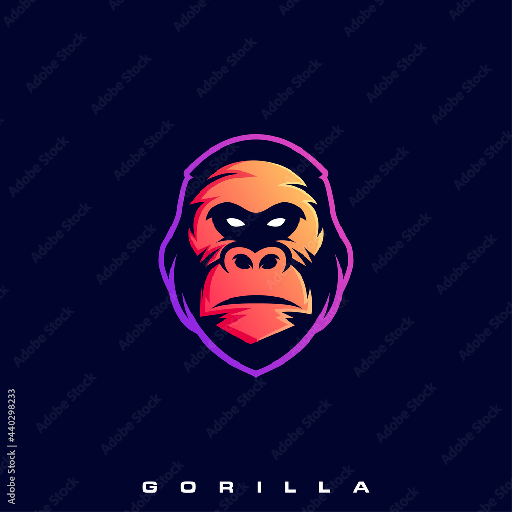Gorilla face logo vector Gorilla face logo vector