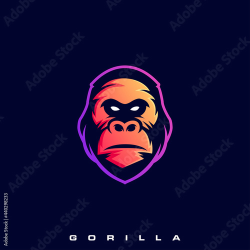 Gorilla face logo vector