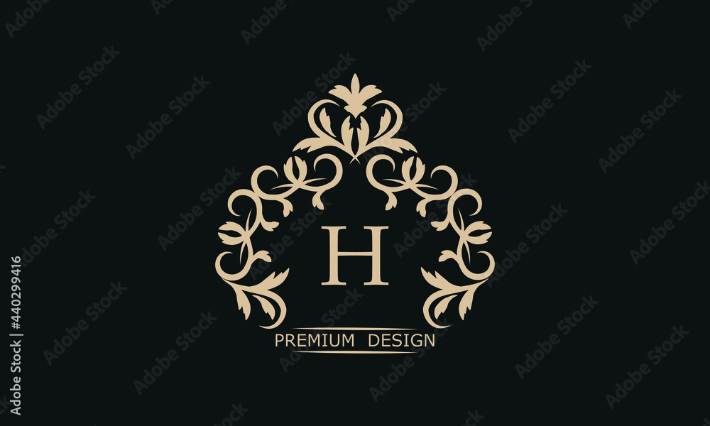 Premium linear logo with letter H. Elegant monogram company brand icon, boutique, heraldry. Premium linear logo with letter H. Elegant monogram company brand icon, boutique, heraldry.