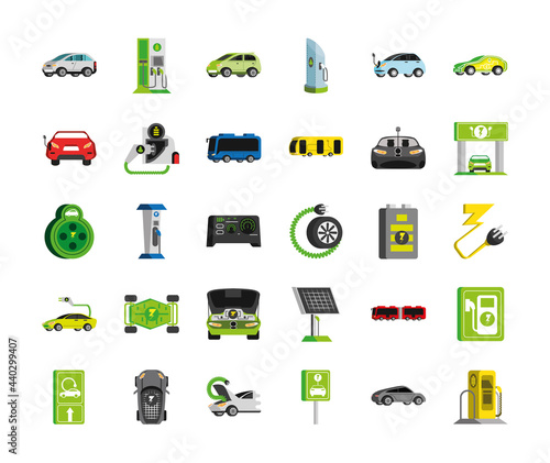 electro vehicle icons