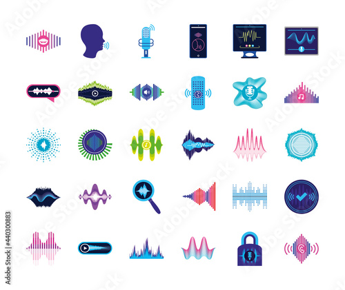 voice recognition icon set