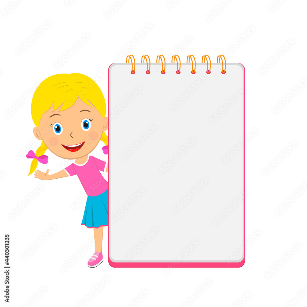 cute cartoon girl and school blank cute cartoon girl and school blank