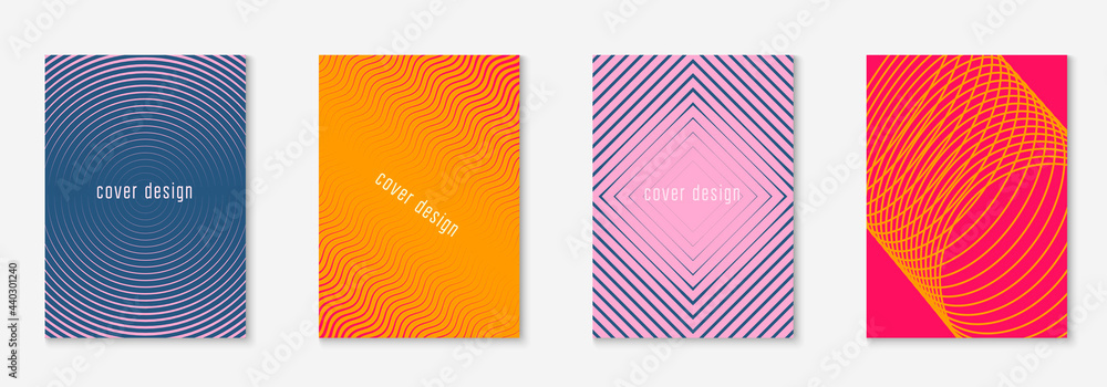 Music cover with minimalist geometric line and trendy shapes.