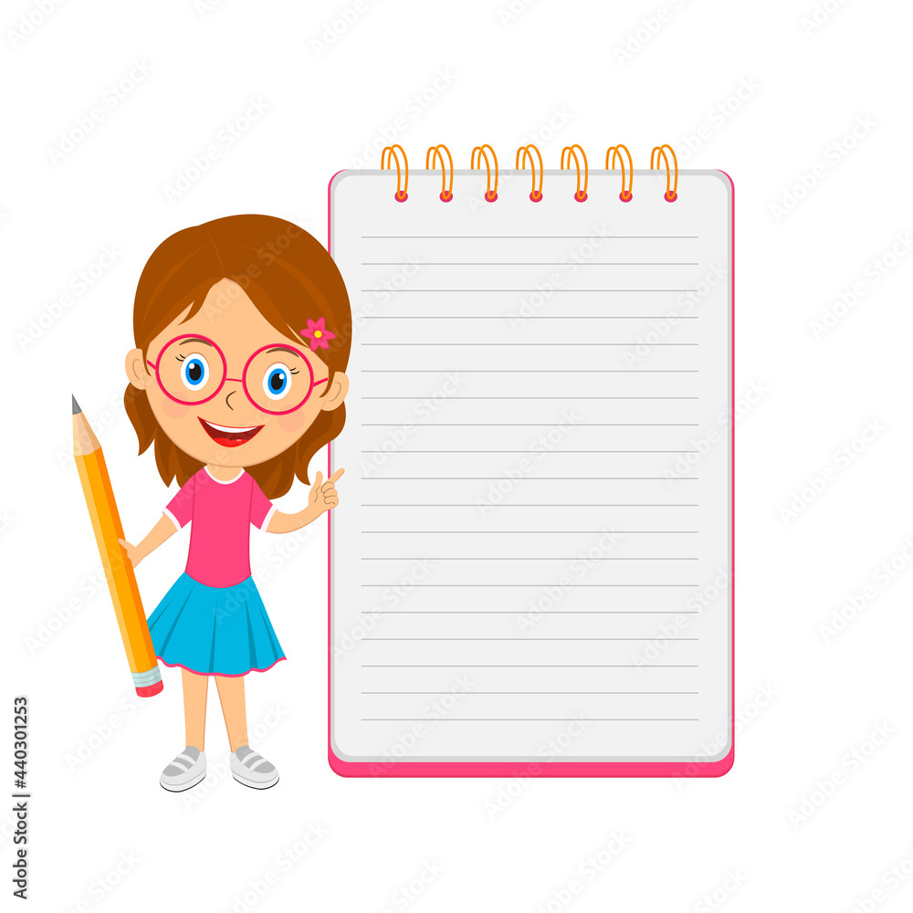 cute cartoon girl and school blank cute cartoon girl and school blank