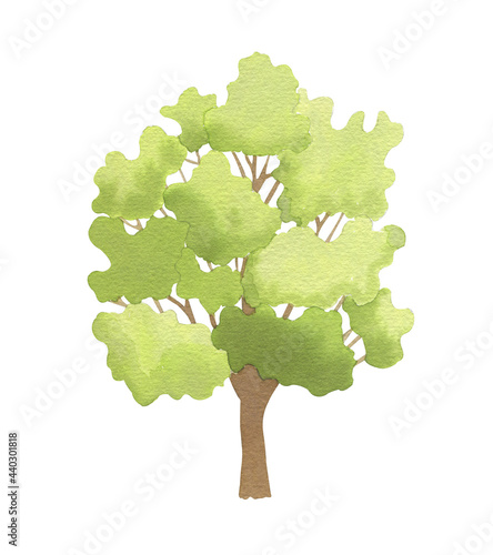 watercolour tree-linden. clipart  a postcard  a poster for a children s room  or a print for a fabric