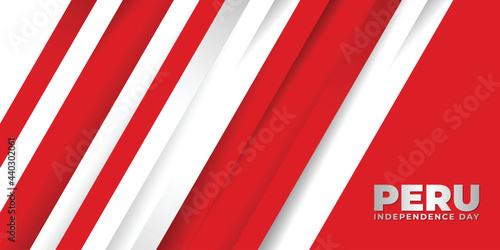 Peru Independence day with Red and White design.