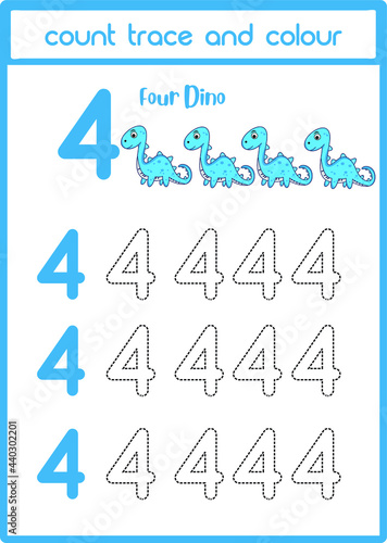 Count Traces and Colors dino