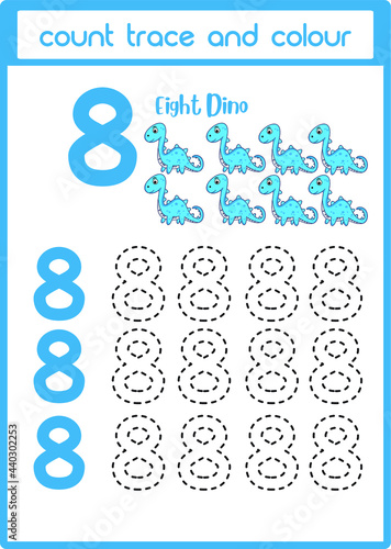 Count Traces and Colors dino