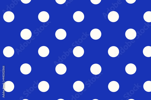 dark blue background with polka dots, blue background in a white circle