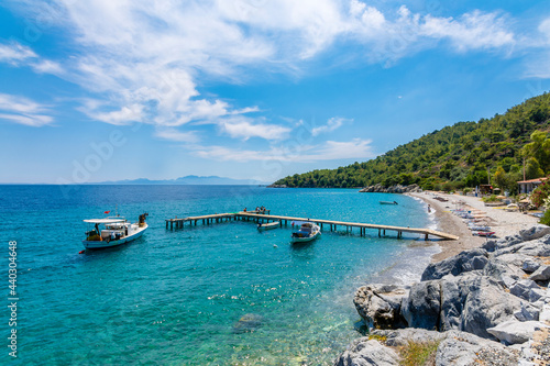 Fototapeta Naklejka Na Ścianę i Meble -  Mazikoy beach view in Bodrum Town of Turkey