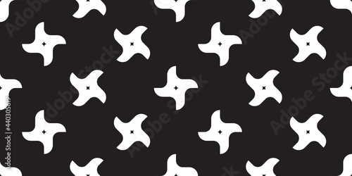 Shuriken patterns on dark background, Abstract vector wallpaper, Seamless pattern background.