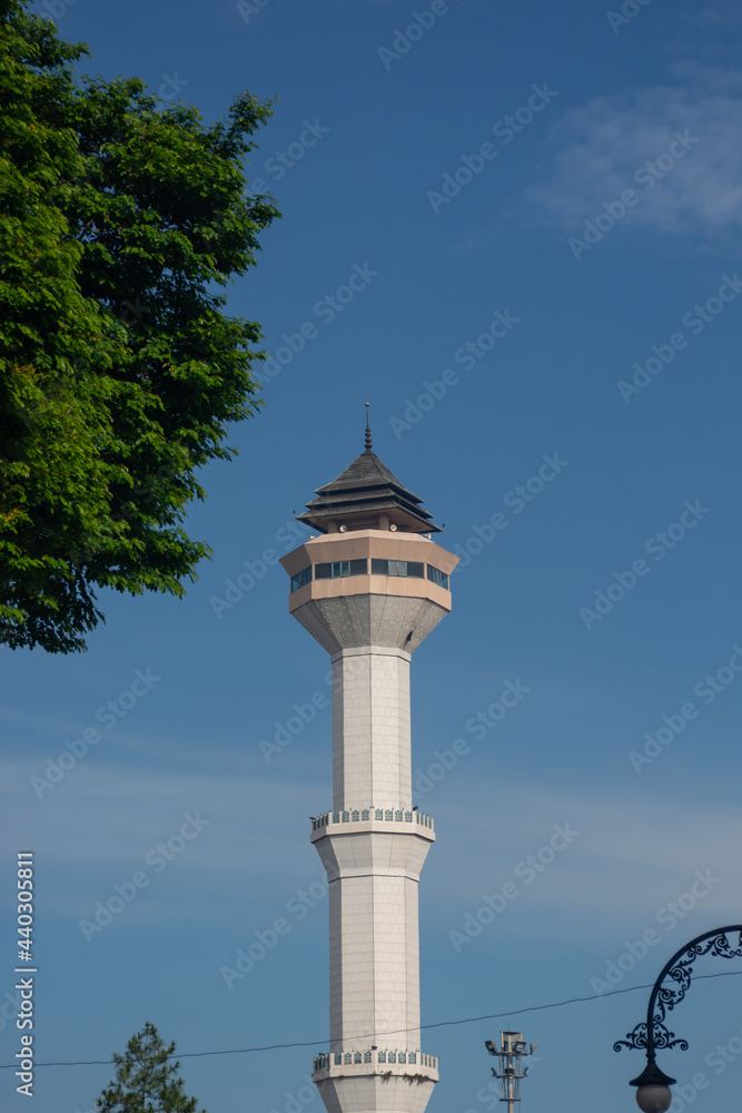 mosque towers with blue sky background