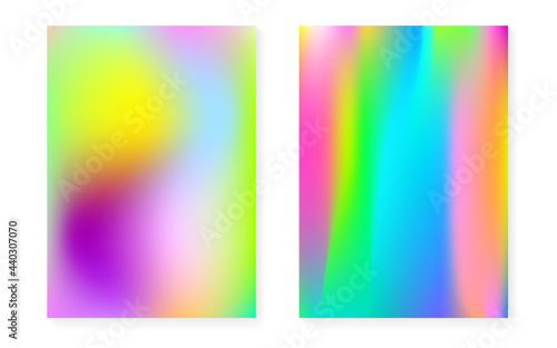 Holographic gradient background set with hologram cover. © Holo Art