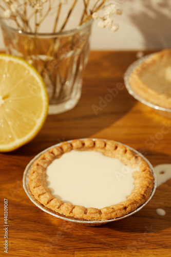 small pie with white filling