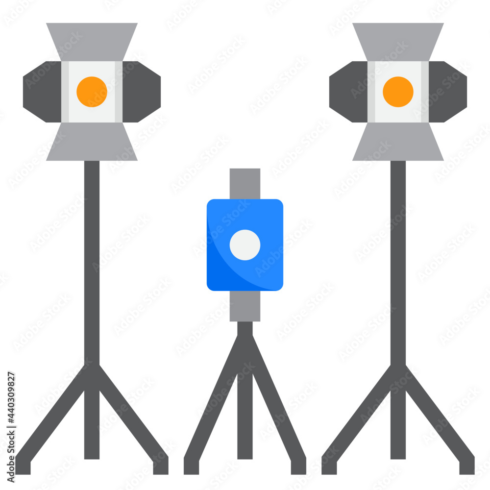 Obraz premium Lighting flat style icon