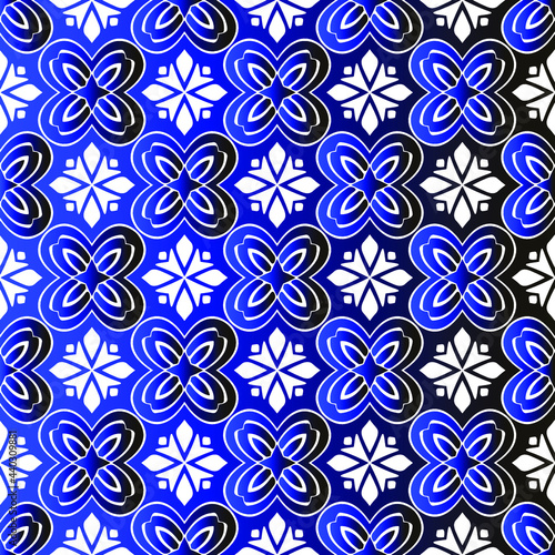 Geometric vector pattern with blue and black gradient. simple ornament for wallpapers and backgrounds.